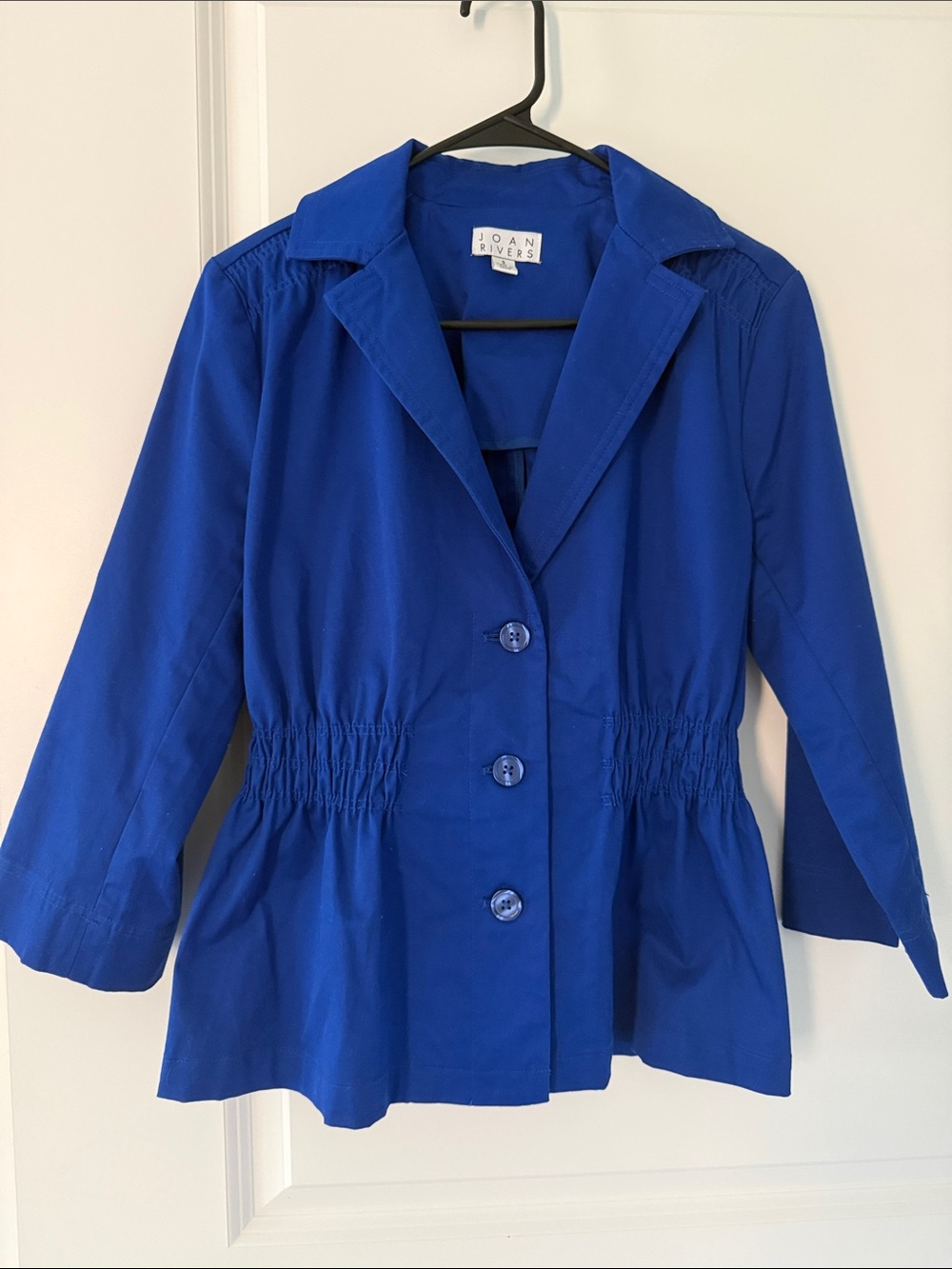 Joan Rivers Cobalt Blue Button-Front Blazer Jacket